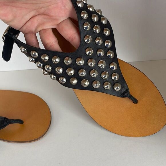 Ecote Studded Leather Slingback Sandals 7.5 - Picture 5 of 8